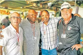  ?? /Jeff Ellis ?? Vintage: Former boxers, from left: Bennie Nortman, Dingaan Thobela, Jan Bergman and Bennie Knoetze at the Boxing Legends United launch.