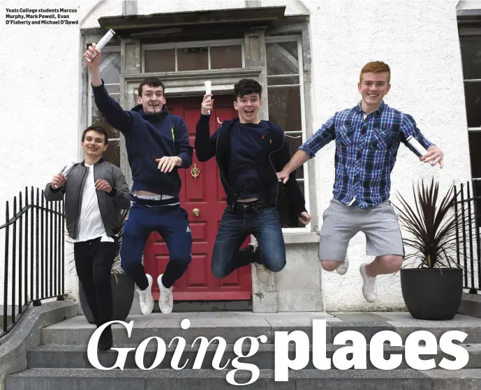  ??  ?? Yeats College students Marcus Murphy, Mark Powell, Evan O’Flaherty and Michael O’Dowd