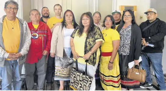  ?? AMY STOODLEY ■ SPECIAL TO SALTWIRE NETWORK ?? Martha Martin (fifth from left), Chantel Moore’s mother, with Indigenous leaders, elders, family members and supporters.