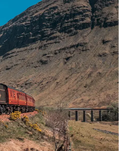  ?? JOHN COOPER-SMITH ?? ‘K1’ No. 62005 runs through the breathtaki­ng Scottish Highlands at County March with the ‘Great Britain X’ tour, bound for Fort William, on May 3.