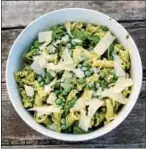  ?? PHOTO BY EMILY RYAN ?? Chef Robert Toland calls this pesto pasta salad “really bright and green.”