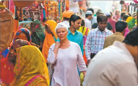  ??  ?? Colour my world: Judi Dench in The Second Best Exotic Marigold Hotel , at Regal DeVargas in Santa Fe