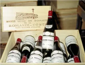  ?? GETTY IMAGES ?? Auction house Zachy has three bottles of Domaine de la Romanee Conti 2012 listed with an estimated price range of $40,000 to $60,000.