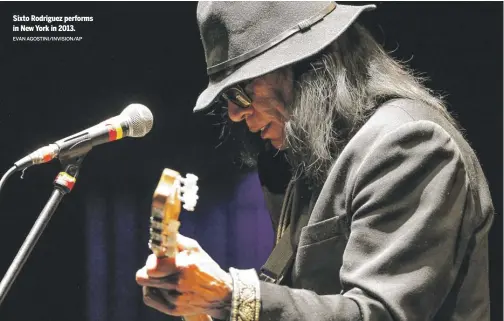  ?? EVAN AGOSTINI/INVISION/AP ?? Sixto Rodriguez performs in New York in 2013.