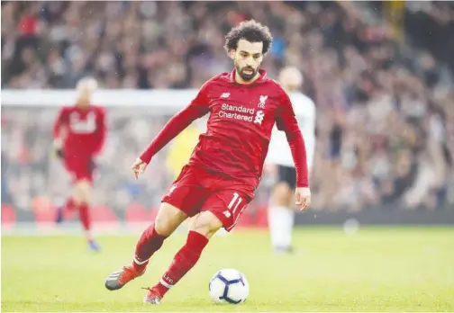  ?? Agence France-presse ?? ↑ It is only a matter of time before the goals come Mohamed Salah.