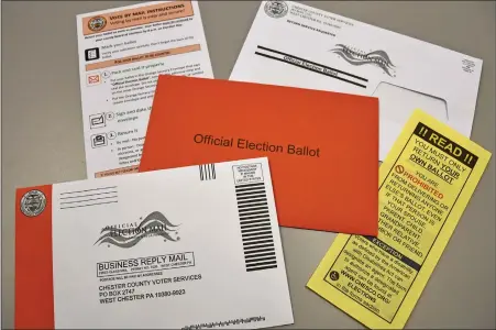  ?? ?? Chester County has added an orange color to its mail-in and absentee ballot envelopes to help clarify the voting process.