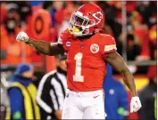  ?? KEVIN C. COX — GETTY IMAGES ?? Chiefs running back Jerick McKinnon lost to Kansas City as an injured member of the 49ers in Super Bowl LIV in 2020.