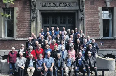  ?? PHOTOS: PETER MCINTOSH/SUPPLIED ?? Now and then . . . The Dunedin School of Medicine seniors of 1965 recreate their class photograph 53 years on.