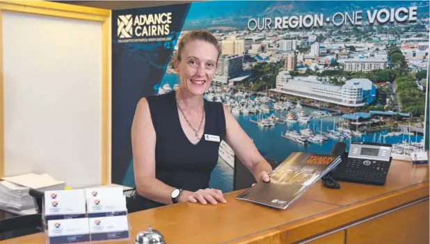  ??  ?? IN DEMAND: Receptioni­st/executive assistant Amanda Norris, of Advance Cairns, is in job sector that is in demand. Picture: ANNA ROGERS