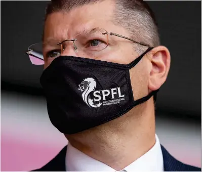  ??  ?? Warning: SPFL chief executive Neil Doncaster has suggested the season could yet be halted