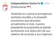  ??  ?? Pregunta que realizó Santa Fe a sus hinchas en redes.