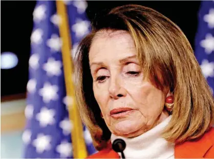  ?? File/reuters ?? House Minority Leader Nancy Pelosi speaks during her weekly news conference on Capitol Hill in Washington.