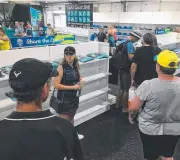  ?? Picture: KATHLEEN SKENE ?? Bare shelves at the Broadbeach Merchandis­e Superstore yesterday where Borobi products have been a huge hit with shoppers.