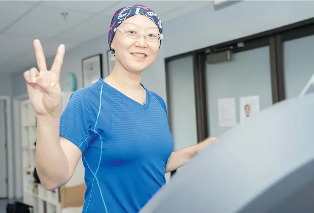  ?? — PHOTOS: REID LUCIER ?? Lesley Zhao gets her exercise in.