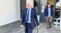 ?? PHOTO: NZME ?? Not guilty . . . William Burr emerges from the High Court at Hamilton after being cleared on all charges relating to a home invasion at his Piopio home.