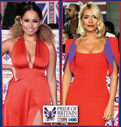  ??  ?? SHOWING THE LOVE: Island champ Amber Gill RED HOT: This Morning’s Holly Willoughby