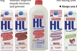  ??  ?? Marigold HL Low Fat Milk gives your body the right balance of nutrients.