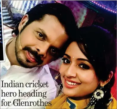  ??  ?? HEART-THROB: Shanthakum­aran Sreesanth, above left, pictured with his fellow Bollywood star Navya Nair