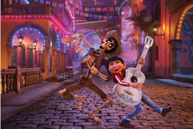  ?? FOTO: PIXAR ?? Coco fick en Golden Globe som bästa animation och är nominerad för två Oscar.