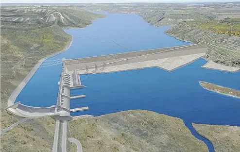  ?? BC HYDRO ?? An artist’s rendering of BC Hydro’s Site C Dam project.
