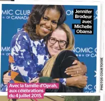  ??  ?? Jennifer Brodeur avec Michelle Obama