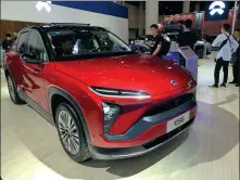  ?? CAO YINGYING / CHIINA DAILY ?? A Nio ES6 model is displayed at the Chengdu auto show.