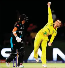  ?? — AFP file photo ?? Australia’s Ashleigh Gardner (right) delivers a ball during the Group A T20 women’s World Cup cricket match between Australia and New Zealand at Boland Park in Paarl.