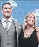  ?? Julio Cortez Associated Press ?? Jeanne Trubisky on son Mitchell Trubisky, former North Carolina quarterbac­k drafted by Chicago: “You have to get used to your child being hit or being the hitter.”