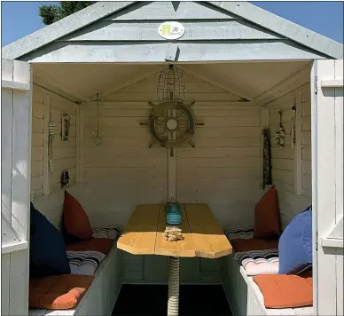  ??  ?? BEACH BALL: Lifestyle blogger Katie Lauren has turned her shed into a nautical-style hut