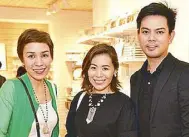  ??  ?? Interior designers Kristine Neri- Magturo of Urban Abode, Hannah Faustino of Ideal Interior Designs Services and Wilan Dayrit of Wilan Dayrit Designs.