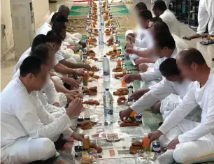  ??  ?? For Iftar and Suhoor, prisoners are served a variety of items, with no limit to the quantity they can eat.