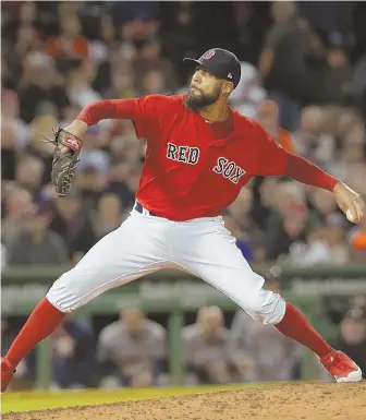  ?? STAFF PHOTO BY JOHN WILCOX ?? PITCHING IN: David Price went 12⁄3 innings of scoreless relief last night, striking out a pair as the Red Sox dropped a 3-2 decision to the Astros at Fenway.