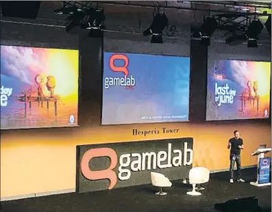  ?? GAMELAB ?? Massimo Guarini, fundador del estudio de juegos italiano Ovosonico, en el Gamelab 2017