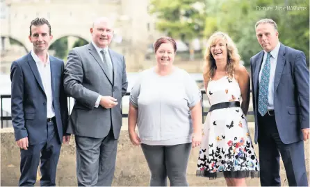  ??  ?? From left, Spenser Baines, West of England Mayor Tim Bowles, Angela Maddison, Sue Manning and B&amp;NES Council leader Tim Warren