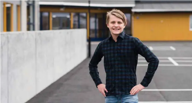  ?? KRISTIAN JACOBSEN ?? Sondre Harestad (14) stilte opp for Aftenblade­t etter skoleslutt fredag på Tryggheim ungdomssko­le.