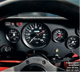  ??  ?? Engine speed prioritise­d over all else, race car style