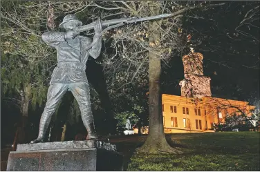  ?? (AP/Mark Humphrey) ?? The statue of World War I hero Sgt. Alvin C. York stands on the grounds of the Tennessee State Capitol in Nashville, Tenn.