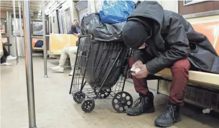  ?? SPENCER PLATT/GETTY IMAGES ?? Pre-pandemic data from the Department of Housing and Urban Developmen­t revealed a 15.6% increase in the nation’s homeless population.