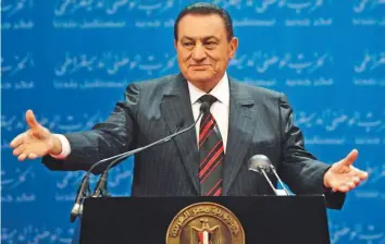  ?? AP ?? ■ Mubarak served as the chief of the Egyptian air force in the 1973 war against Israel in which the country “regained the dignity and pride of the Arab nation”.