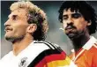  ?? BILD: DPA ?? Erinnerung­en an 1990: Frank Rijkaard (rechts) bespuckt Rudi Völler.