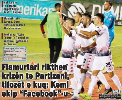  ?? FOTO: Flamurtari. FC ?? PARTIZANI-FLAMURTARI 0-1 Hoxhaj feston golin e fitores