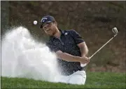  ?? LYNNE SLADKY — THE ASSOCIATED PRESS ?? Xander Schauffele blasts from the sand on the eighth hole during the third round of The Players Championsh­ip on Saturday in Ponte Vedra Beach, Fla.