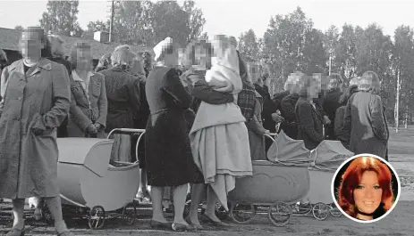  ?? Foto: Profimedia.cz ?? Vyhnali je Norské ženy, které během války žily s nacisty, čekají v dubnu 1945 na deportaci ze země. Také Anni-Frid Lyngstadov­á (foto nahoře), zpěvačka švédské ikonické čtveřice ABBA, měla za otce poddůstojn­íka wehrmachtu.