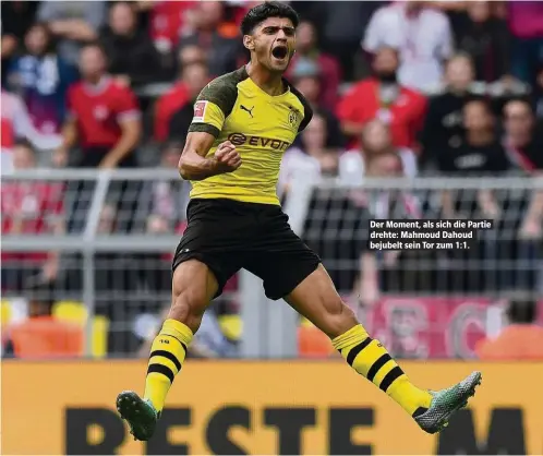  ??  ?? Der Moment, als sich die Partie drehte: Mahmoud Dahoud bejubelt sein Tor zum 1:1.