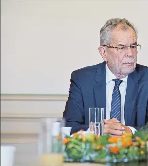  ??  ?? „Ich werde langsam sehr, sehr ungeduldig“: Bundespräs­ident Alexander Van der Bellen im