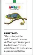  ??  ?? ILLUSTRATO “Mammiferi, rettili e anfibi”, secondo volume dell’Encicloped­ia dei ragazzi, in edicola con Corrieree Gazzetta a 9,90 euro escluso il costo del quotidiano.