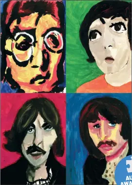  ??  ?? Fab four in full colour: Jake Chodosh’s painting of the Beatles