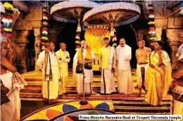  ??  ?? Prime Minister Narendra Modi at Tirupati Thirumala temple