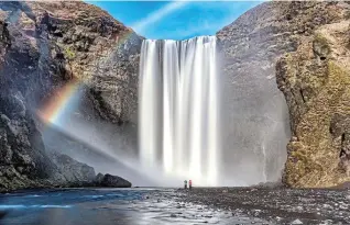  ?? Picture: ROB HEFFER ?? STARTLING BEAUTY: A rainbow across a waterfall in Iceland.