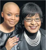  ??  ?? BALD AND BEAUTIFUL: Zoleka, with her grandmothe­r Winnie Madikizela-Mandela, after she started chemothera­py